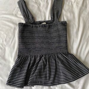 BRAND NEW W/ TAGS - MADEWELL PEPLUM STRIPE TOP